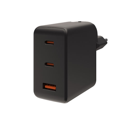 UAG Charger Without Cable GaN with USB-A Port and 2 USB-C Ports 100W Power Delivery Black/Orange (SRGE)