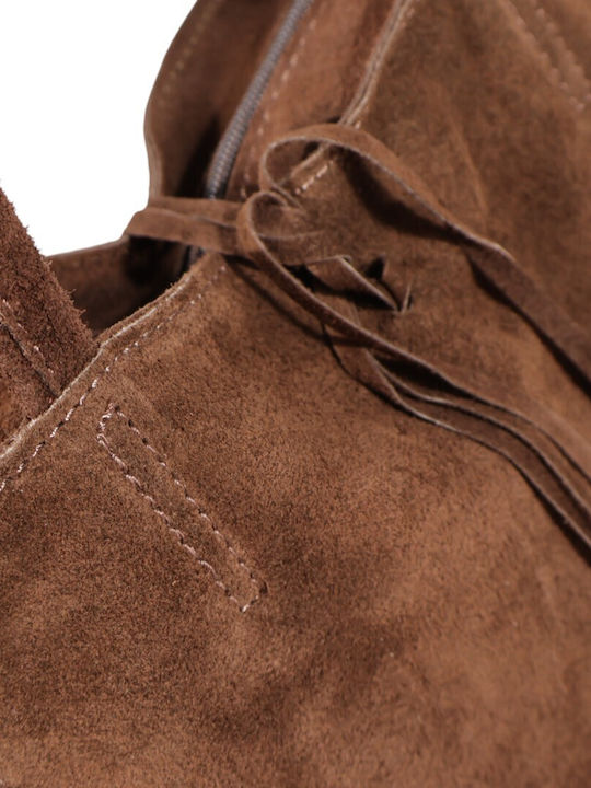 Damentasche aus Leder Schulter Wildleder Braun