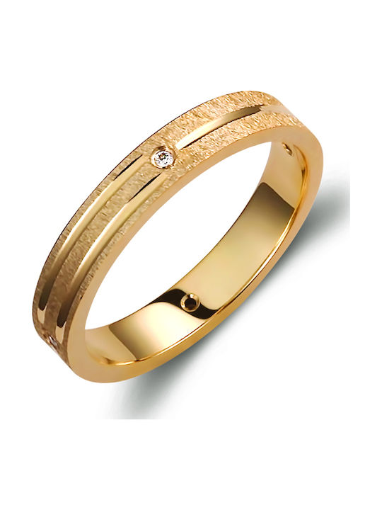 Valauro Eheringe Hochzeits Gold 9k Zirkon– 3.50mm