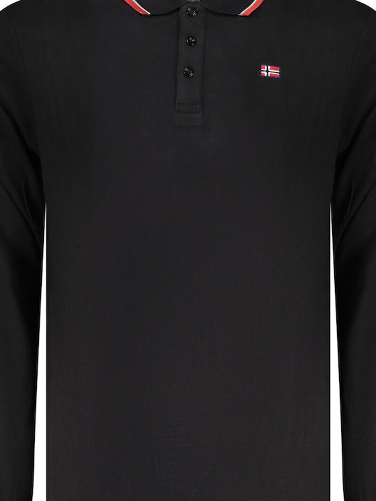 Polo Herrenbluse Langarm Schwarz XXX848871-Schwarz