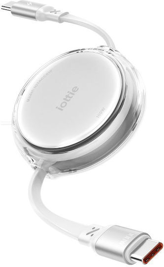 Iottie 100W Retractable USB-C Cable 2 Pack White
