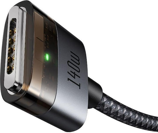 Mcdodo Магнитен / LED USB 2.0 Кабел USB-C мъжки - Magsafe 3 140W Черен 2м