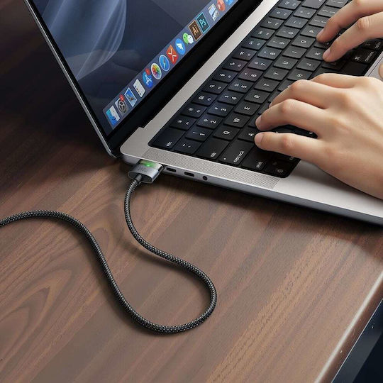 Mcdodo Магнитен / LED USB 2.0 Кабел USB-C мъжки - Magsafe 3 140W Черен 2м