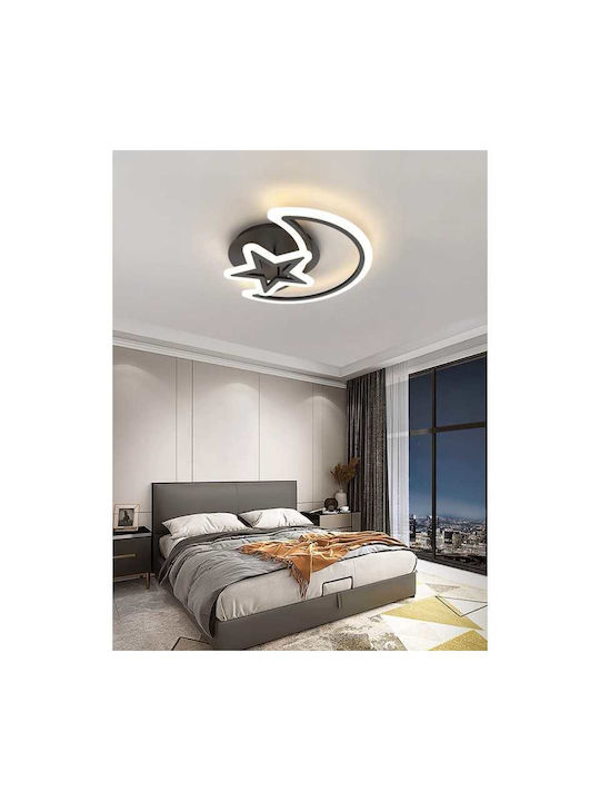 Lightplanet Smart Πλαφονιέρα Οροφής Μαύρη με Ενσωματωμένο LED