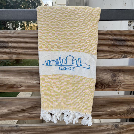 Pestemal Beach Towel Cotton Yellow 180x100cm.