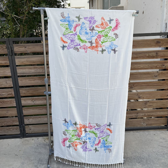 Pestemal Beach Towel Pareo Cotton White 180x100cm