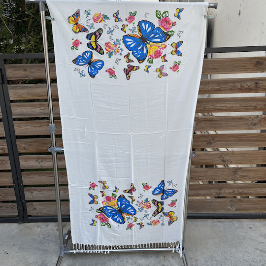 Pestemal Beach Towel Pareo Cotton White 180x100cm