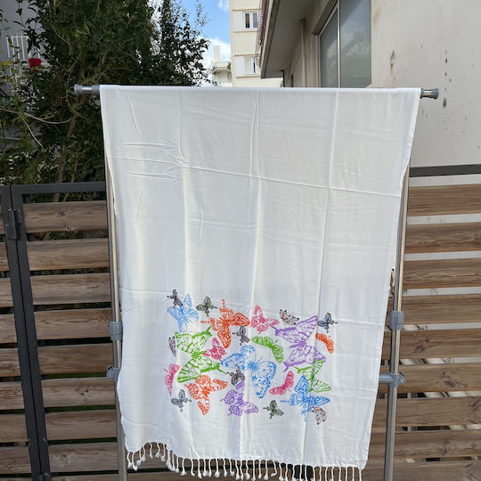 Pestemal Beach Towel Pareo Cotton White 180x100cm