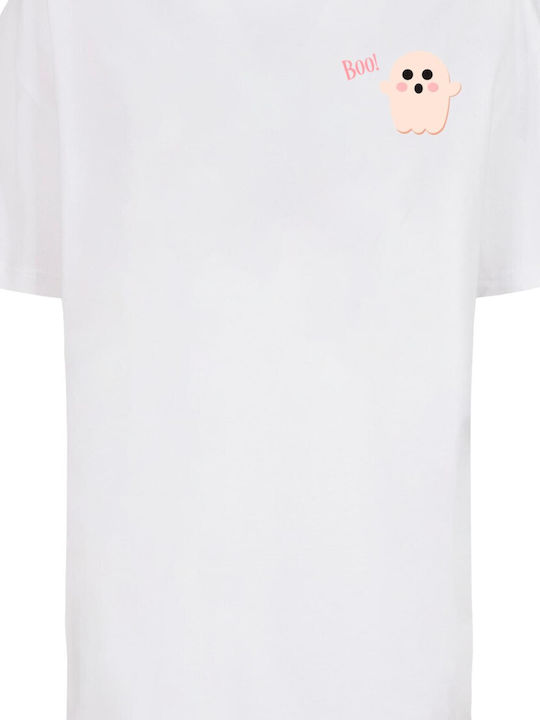 Ladies Damen Oversized T-Shirt White