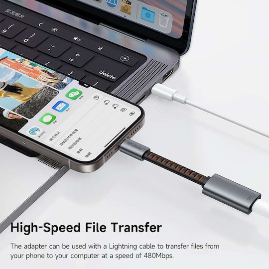 Mcdodo Audio Converter Lightning male to USB-C female Gray 1pcs