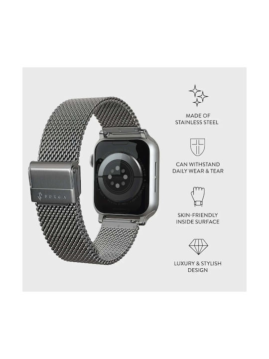 Burga Armband Silber (Apple Watch 4/5/6/7/8/9/10/11, SE, Ultra) Burga Armband Silber (Apple Watch 4/5/6/7/8/9/10/11, SE, Ultra)
