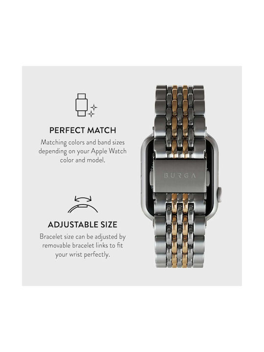 Burga Armband Rostfreier Stahl Gold (Apple Watch 4/5/6/7/8/9/10/11, SE (1/2/3))