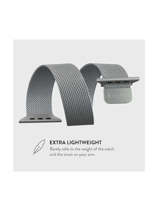 Burga Armband Rostfreier Stahl Silber (Apple Watch 4/5/6/7/8/9/10/11 - SE (1/2/3))