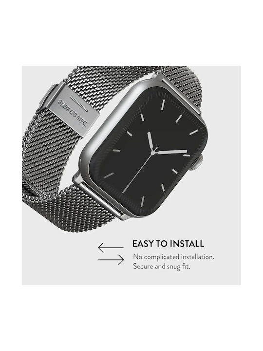 Burga Armband Rostfreier Stahl Silber (Apple Watch 4/5/6/7/8/9/10/11, SE, Ultra)