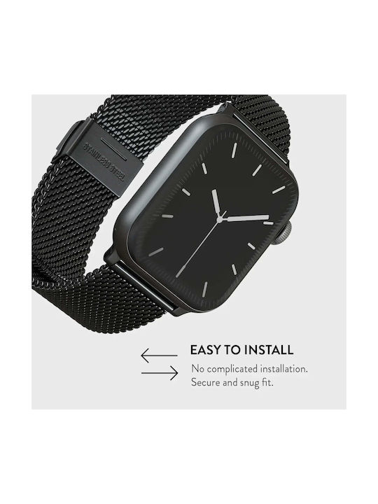 Burga Armband Rostfreier Stahl Schwarz (Apple Watch 4/5/6/7/8/9/10/11 - SE (1/2/3))