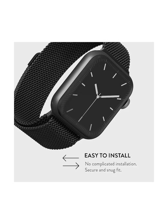 Burga Tragbares Band Rostfreier Stahl Schwarz Apple Watch 4/5/6/7/8/9/10/11 SE Ultra Metall_WTCH_Schwarz_42-44mm