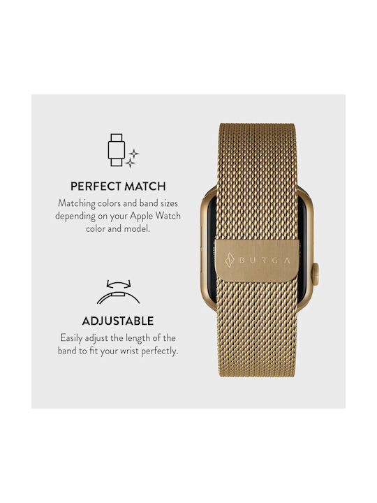 Burga Armband Rostfreier Stahl Gold (Apple Watch 4/5/6/7/8/9/10/11, SE, Ultra)