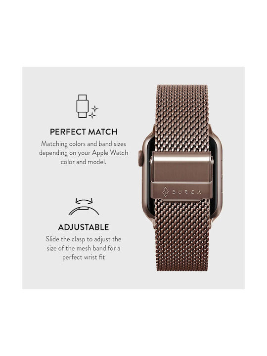 Burga Armband Rostfreier Stahl Rose Gold (Apple Watch 4/5/6/7/8/9/10/11, SE, Ultra)