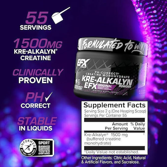 EFX Sports Kre-Alkalyn Αλκαλική Κρεατίνη Blue Frost 100gr
