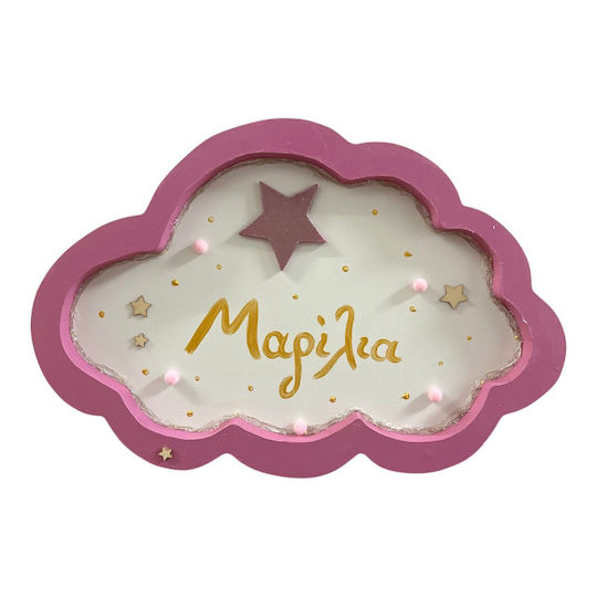 Wooden Cloud Name Light