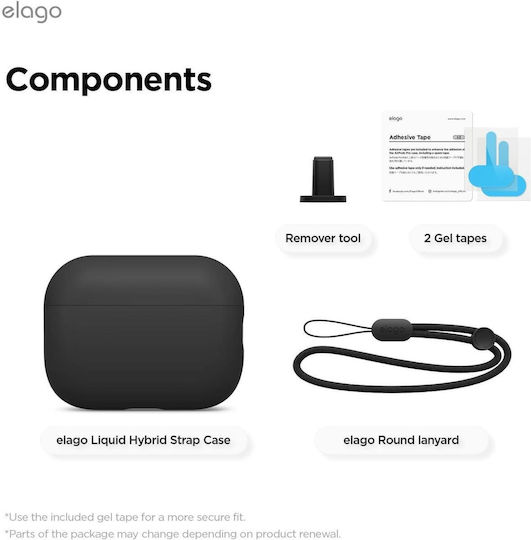 Elago Liquid Hybrid Strap Case Case in Black color for Apple AirPods Pro 3