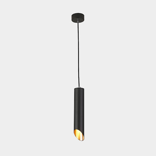 Lampa Lustră Negru LED cu Alb Natural Lumină