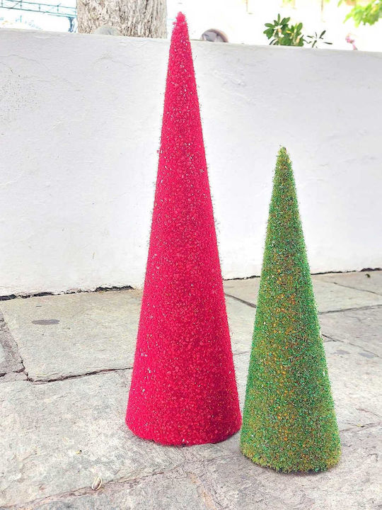 Weihnachtsdekorationen mit Bäumen Kegelförmiges Grünes Baum Glitter Perlen 10×33 Cm