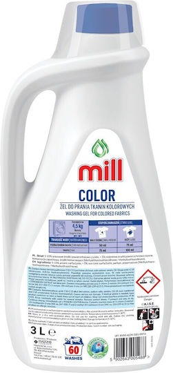Mill Υγρό Απορρυπαντικό για Χρωματιστά Ρούχα 3lt (60 Μεζούρες)