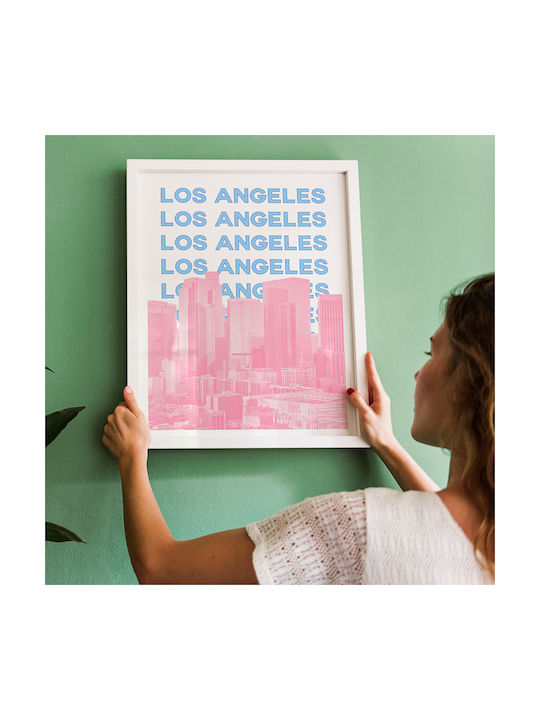 Poster Los Angeles Pop Art Pst25508 30cm X 40cm Μαύρη Ξύλινη Κορνίζα