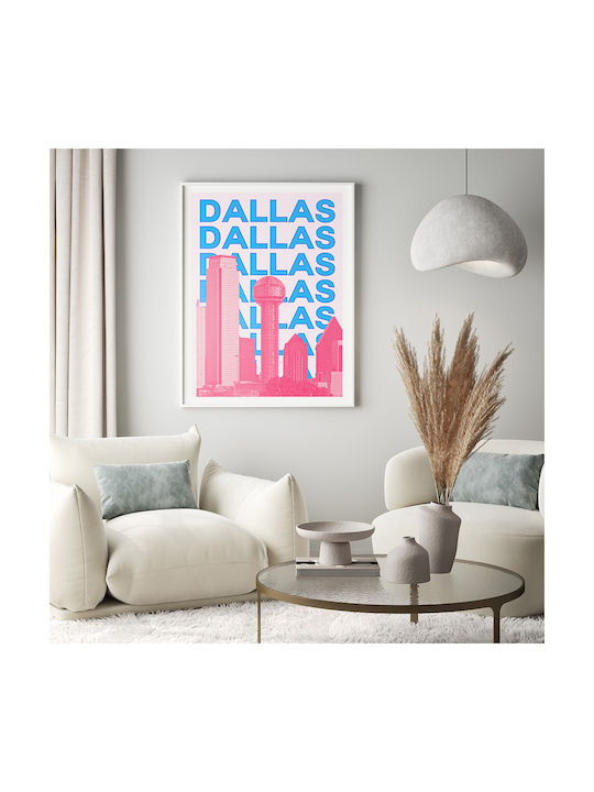 Poster Dallas Pop Art Pst25505 30cm X 40cm White Wooden Frame
