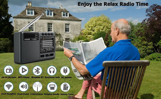 Xhdata D-368 Tragbares Radio mit Bluetooth und USB Schwarz