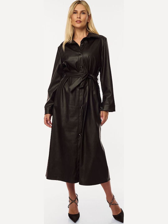Rochie Din Piele Neagră
