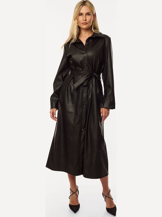 Rochie Din Piele Neagră