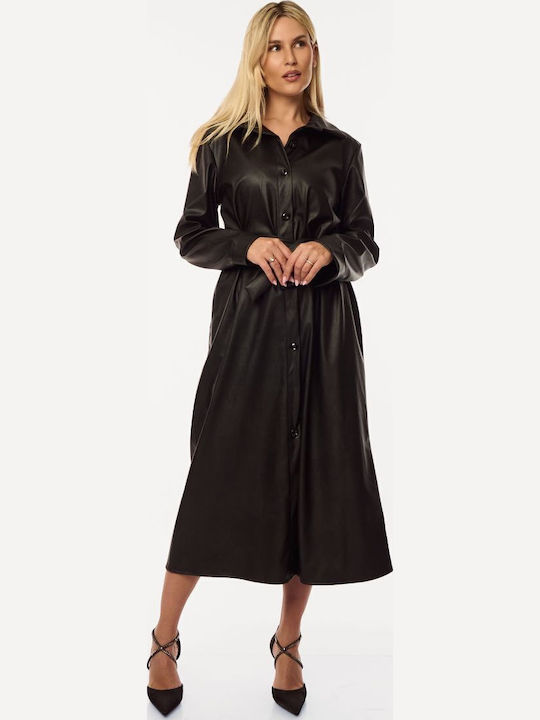 Rochie Din Piele Neagră