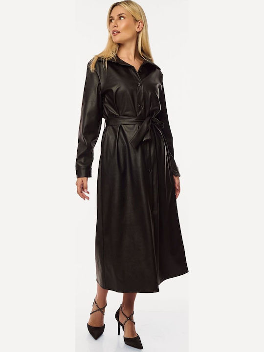 Rochie Din Piele Neagră