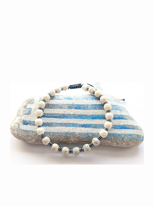 Chrysostomos Men's Macrame Bracelet Made of Leather 17cm