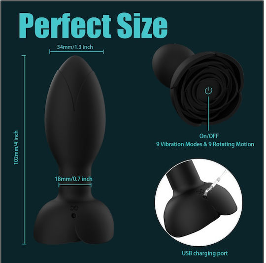 Ophelia's Dream Anal Plug with Wireless Functionality and Vibration Black