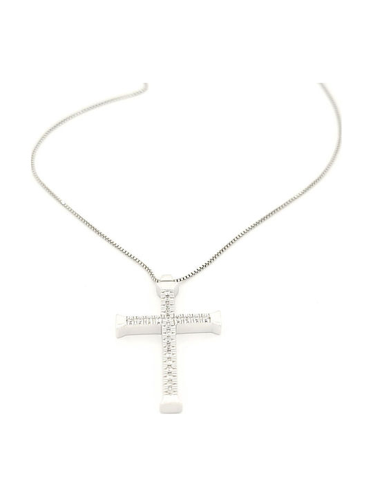 Women's White Gold Cross 18K with Chain