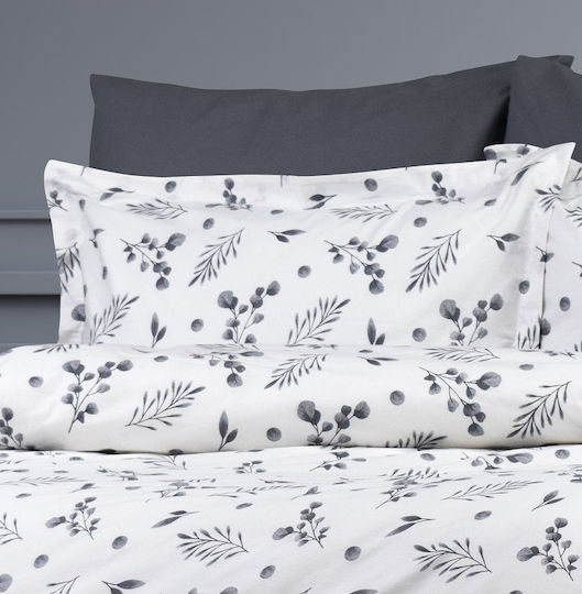 Dimcol Σετ Μαξιλαροθήκες με Φάσα Grey 50x70εκ.