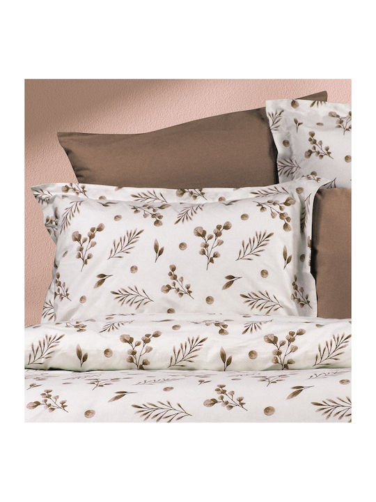 Dimcol Duvet Cover Cotton Single 160x240 Myrto 352 Beige