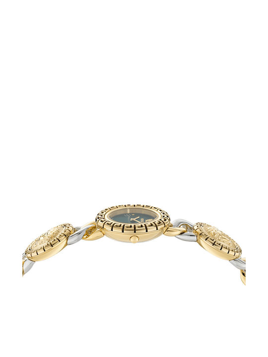 Versace La Greca Ρολόι Μπαταρίας με Μεταλλικό Μπρασελέ