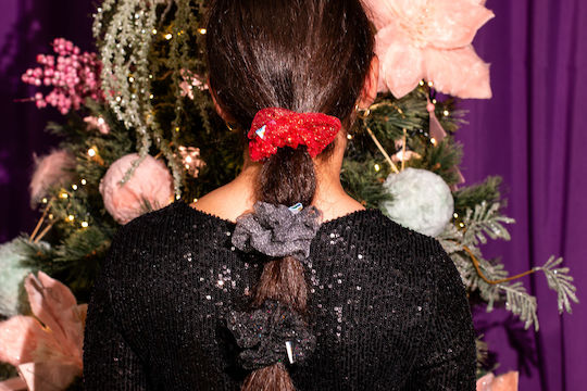 Scrunchie Τούλινο Μαύρο Midnight Spark Scrunchie