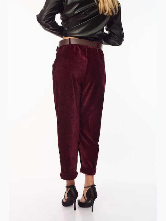 Damen Stoff Hose Bordeaux
