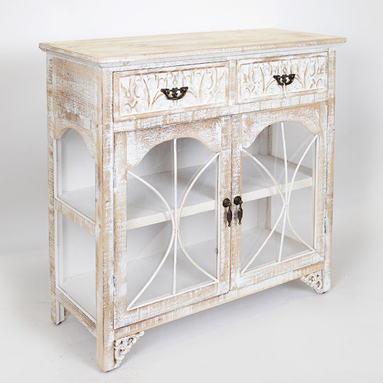 Μπουφές Ξύλινος με Συρτάρια Λευκό 79.5x31.5x78cm Μπουφές Ξύλινος με Συρτάρια Λευκό 79.5x31.5x78cm