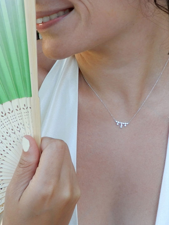 Set with Necklace & Bracelet from White Gold 9K with Stones