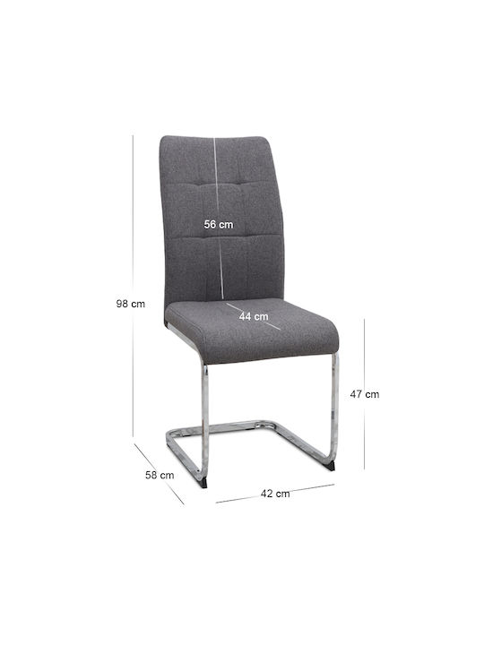 Laura Dining Room Fabric Chair Grey 42x58x98cm