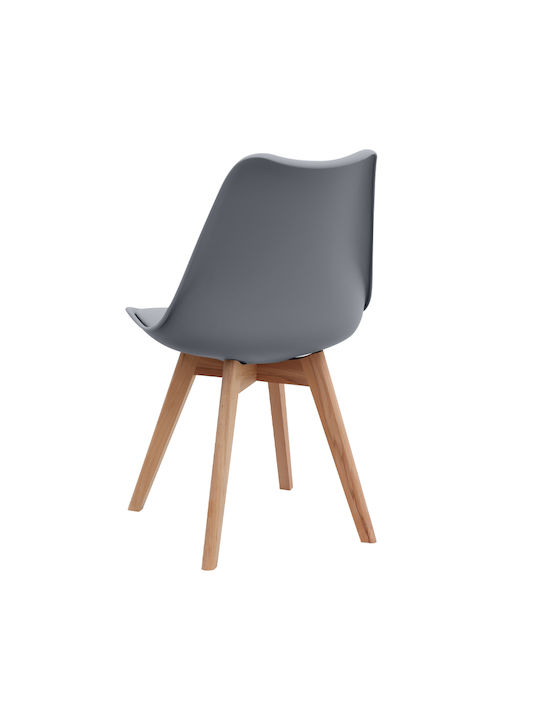Viva Dining Room Polypropylene Chair Grey - Natural 48.5x54x80cm
