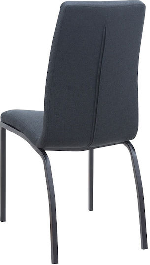 Fina Dining Room Fabric Chair Anthracite - Black 43x58x95cm