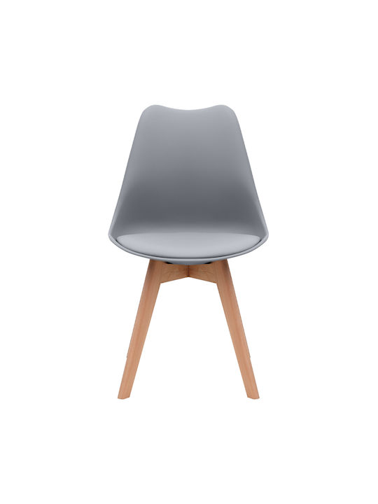 Viva Dining Room Polypropylene Chair Grey - Natural 48.5x54x80cm