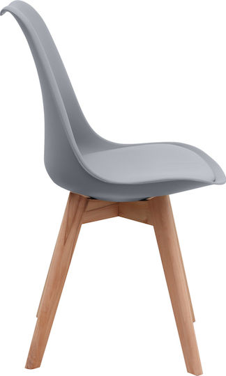 Viva Dining Room Polypropylene Chair Grey - Natural 48.5x54x80cm